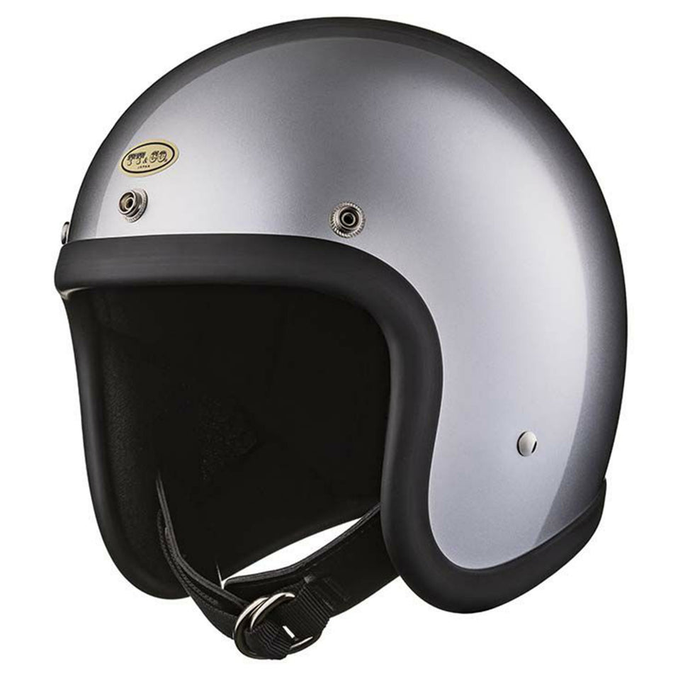TT&CO 500-TX STANDARD SILVER METALLIC Jet Helmet S/M 7 ~ 7 1/8 Slim Harley