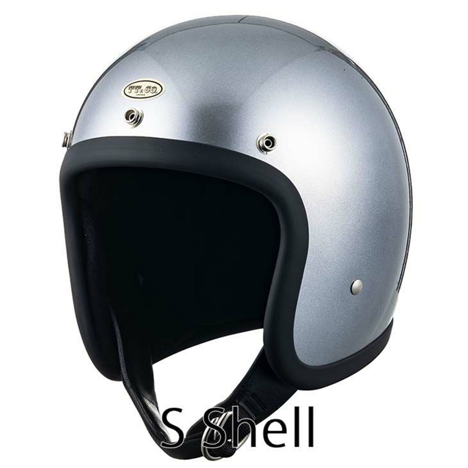 TT&CO 500-TX STANDARD SILVER METALLIC Jet Helmet XXL 7 1/2