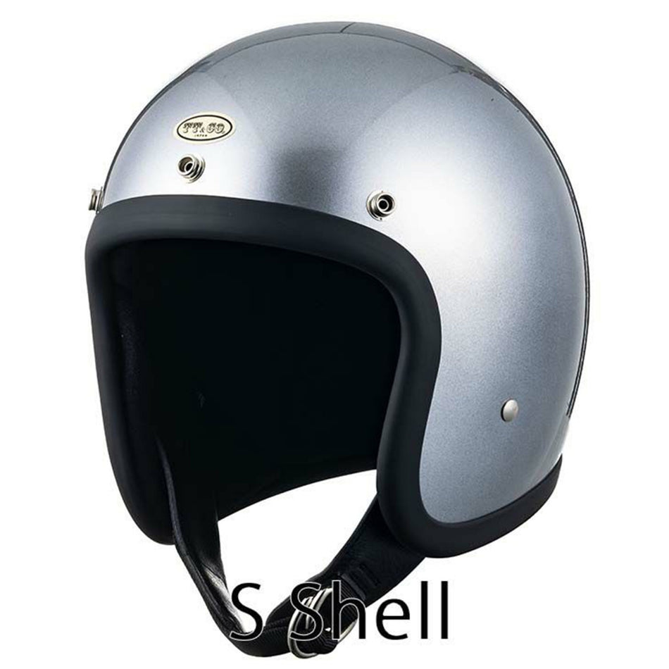 TT&CO 500-TX STANDARD SILVER METALLIC Jet Helmet S/M 7 ~ 7 1/8 Slim Harley