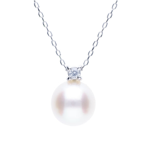 ERIS VELINA Necklace・Pendant BIRTHSTONE DIAMOND K10WG Akoya Pearl Women JAPAN