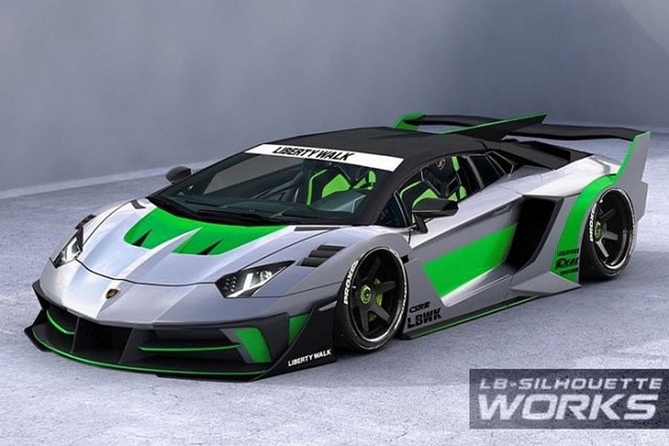 FM64009PG-03 Fuelme Models 1/64 LB-SILHOUETTE WORKS LBWK 700 GT EVO Sliver/Green