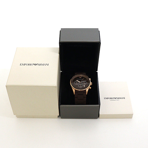 Emporio Armani AR-5890 Chronograph Men's Wrist watch SS Brown