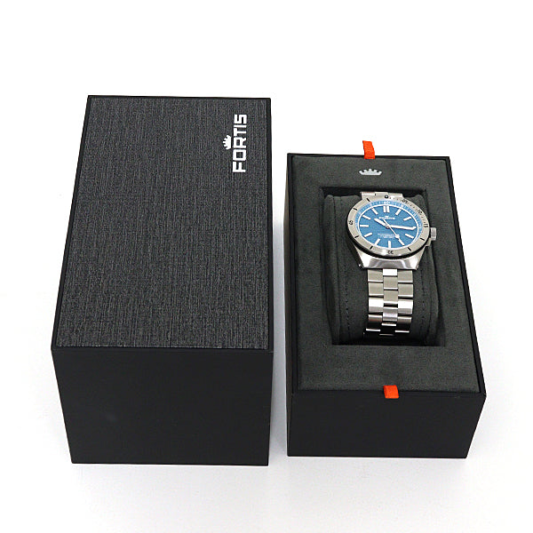 FORTIS W8120007 Marine master Men's Wrist watch Silver Blue-Dial Automatic 179g