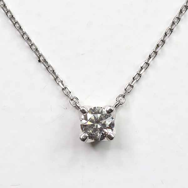 Canal4℃ Necklace Pendant Single Diamond Platinum Pt850 Fine Jewelry Women 1.76g
