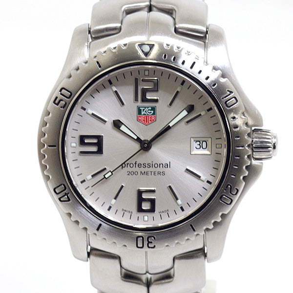 TAG HEUER WT1112 Link Professional 200 Men Wrist Watch SS Silver 158g