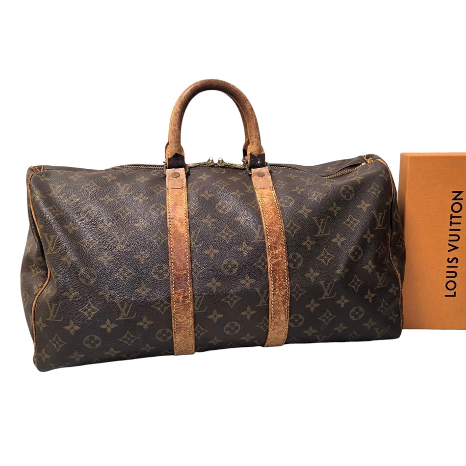 Louis Vuitton Monogram Keepall 45 M41428 Boston Bag Travel Bag Brown
