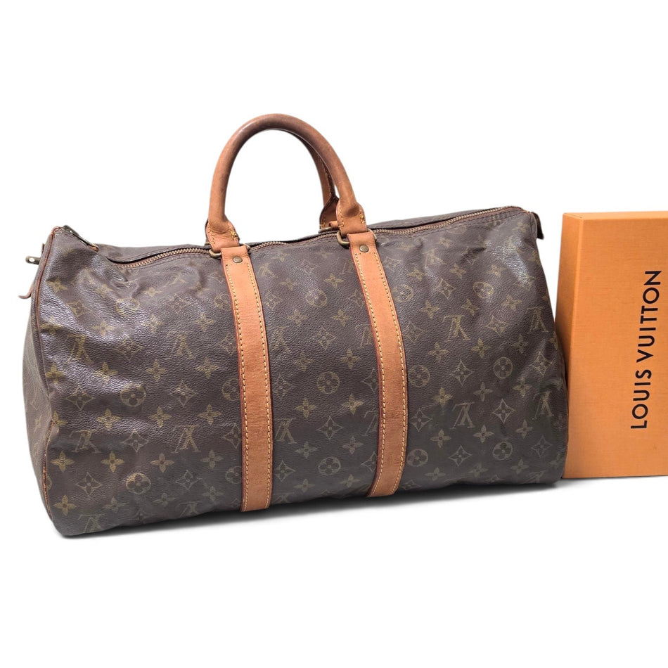 Louis Vuitton Monogram Keepall 45 M41428 Boston Bag Travel Bag Brown