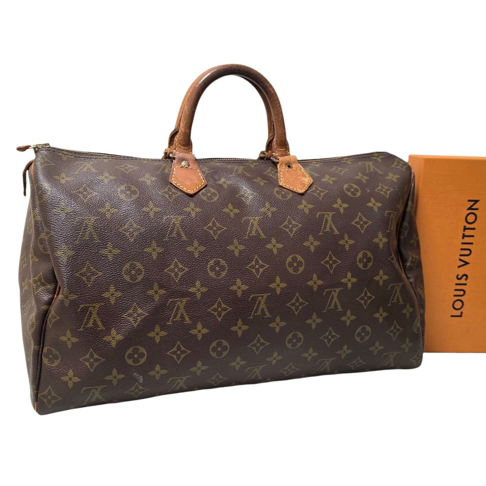 Louis Vuitton Monogram Speedy 40 M41522 Authenticated Handbag Boston Bag Brown