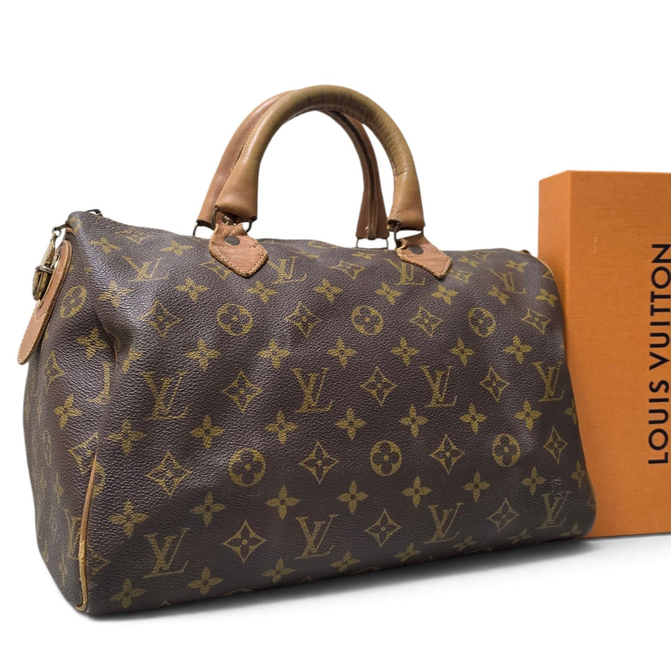 Louis Vuitton Monogram Speedy 30 Handbag Boston Bag Brown Authenticated