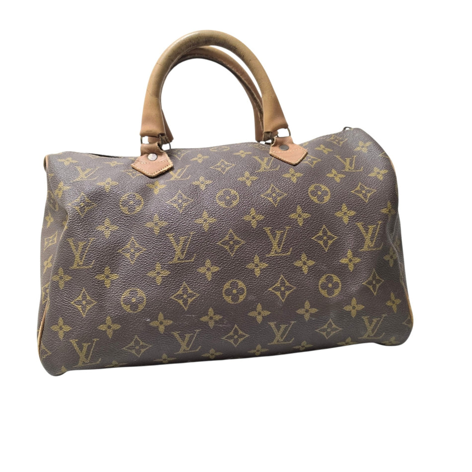 Louis Vuitton Monogram Speedy 30 Handbag Boston Bag Brown Authenticated