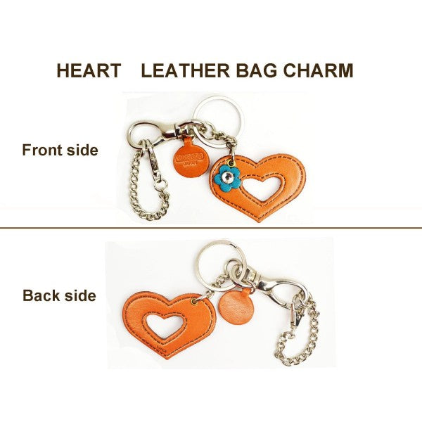 Symbols "Heart" Leather Keychain Bag Charm
