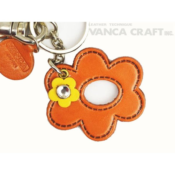 Symbols "Flower" Leather Keychain Bag Charm
