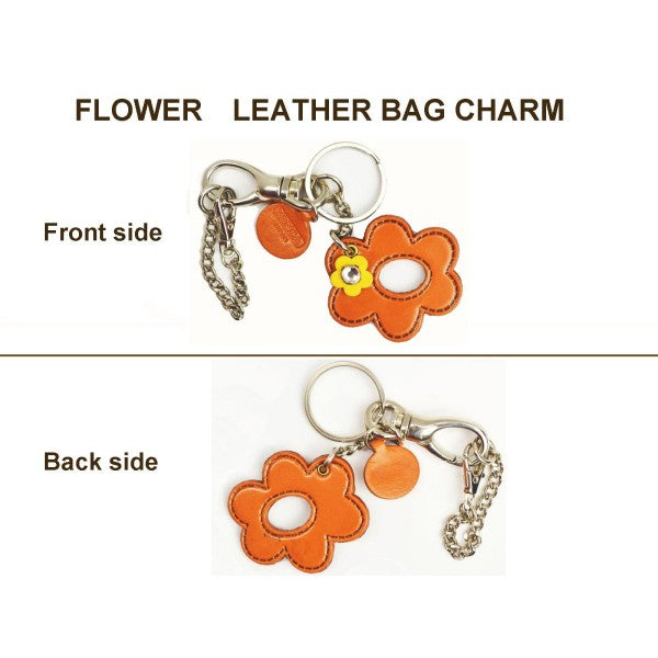 Symbols "Flower" Leather Keychain Bag Charm