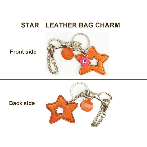 Symbols "Star" Leather Keychain Bag Charm