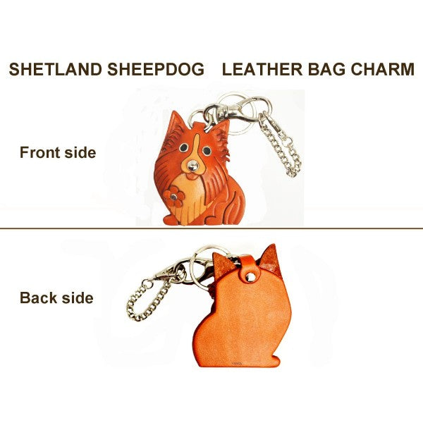 Shetland Sheepdog Leather Dog/Bag Charm