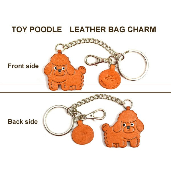 Toy Poodle Leather Ring Charm #26074
