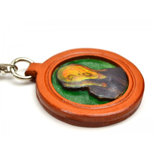 Munch's The Scream Leather plate Keychain