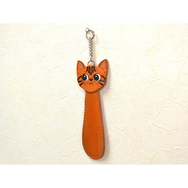 American shorthair Cat Shoehorn Genuine 3D Leather Item VANCACRAFT made in Japan