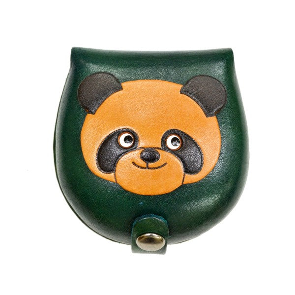 Panda-green Handmade Genuine Leather Animal Color Coin case/Purse #26089-3
