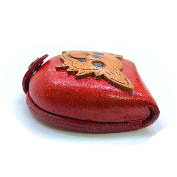 Chihuahua-red Handmade Genuine Leather Animal Color Coin case/Purse #26091-2