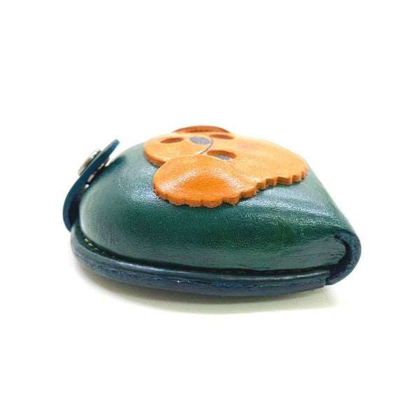Toy poodle-green Handmade Genuine Leather Animal Color Coin case/Purse #26092-3