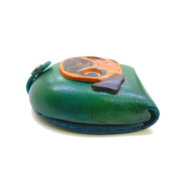 Pug-green Handmade Genuine Leather Animal Color Coin case/Purse #26093-3