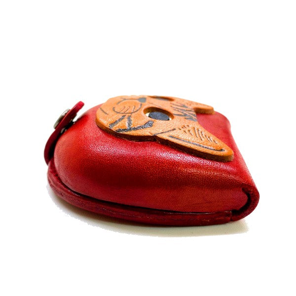 American shorthair -red Handmade Genuine Leather Animal Color Coin case/Purse