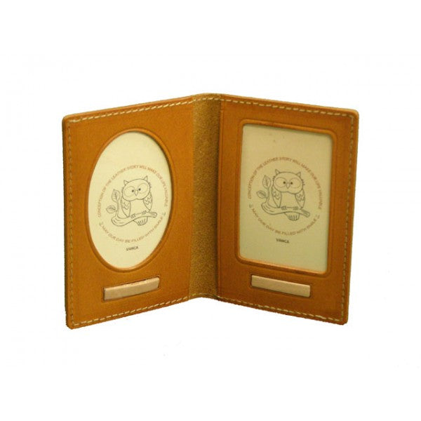 Owl Leather Dual Picture Frame
