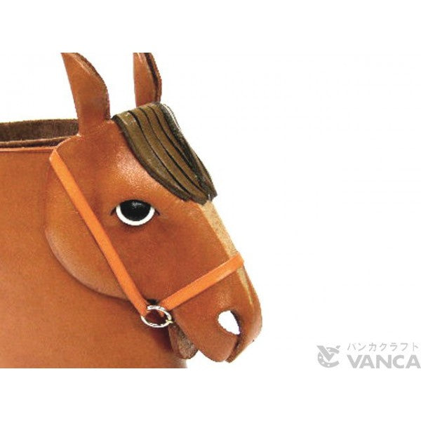 Horse Head Camel Brown Handmade Leather Eyeglasses Holder/Stand #26208