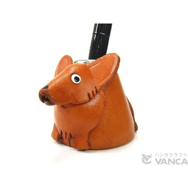 Welsh Corgi Leather Desk Pen Stand #26240