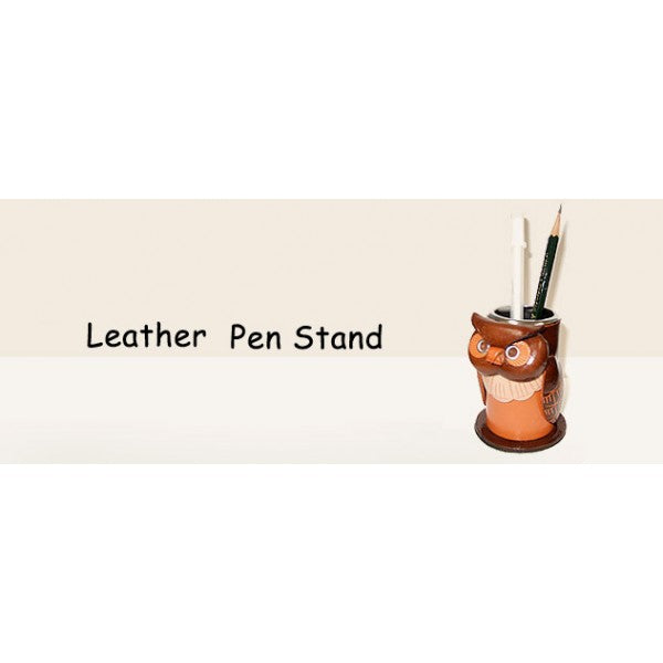 Owl Leather Pen stand