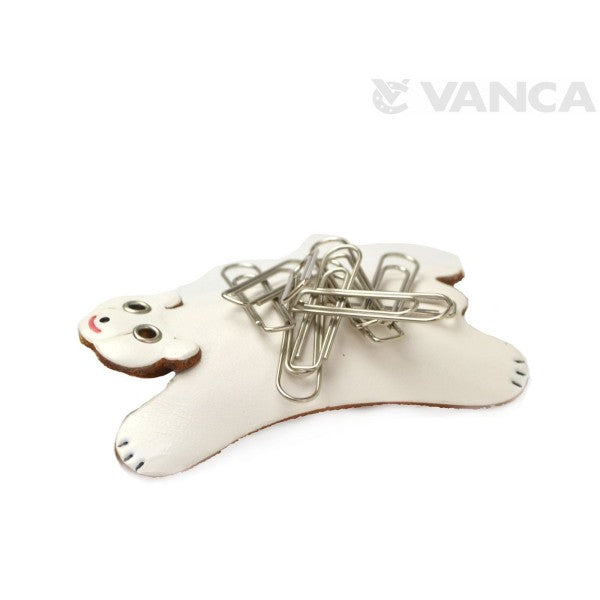White Bear Leather Magnet Clip holder #26252