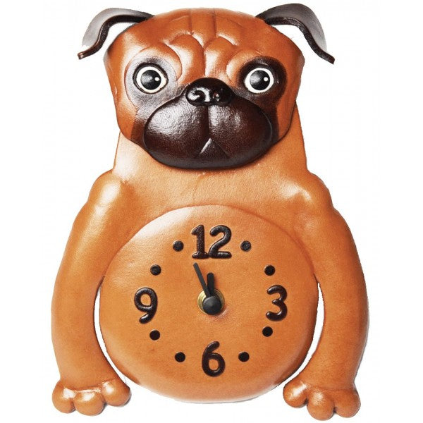 Pug Japanese Leather Wall Clock #26263
