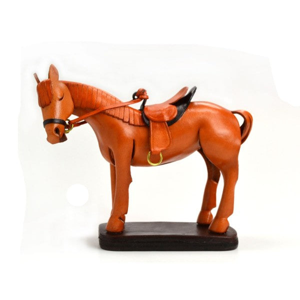 Leather Ornament Horse:Brown