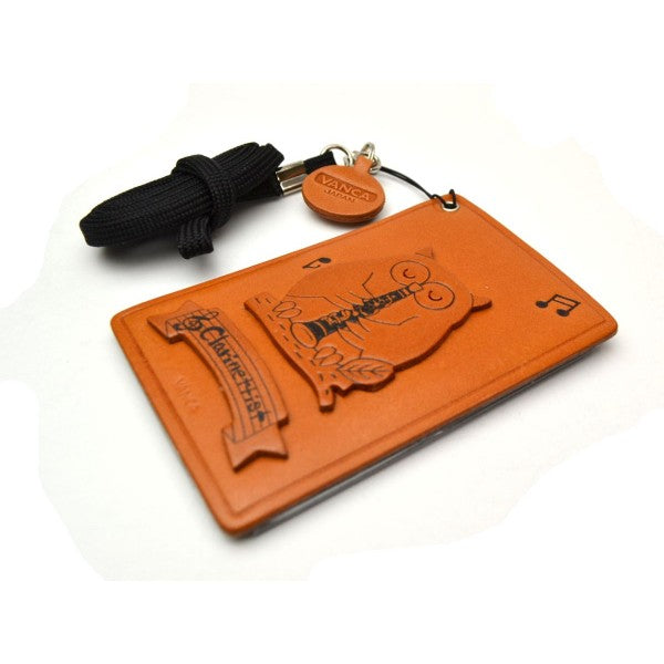 Owl with Clarinet Leather Commuter Pass/Passcard Holders