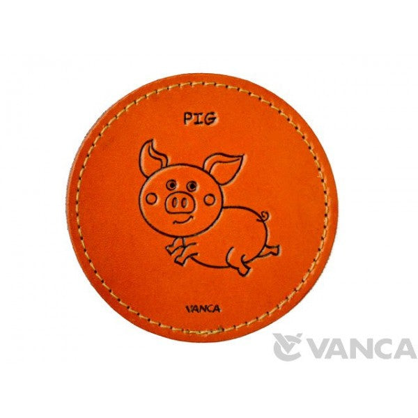 Leather Coaster Pig