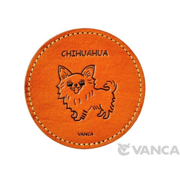 Leather Coaster Chihuahua Long Haird