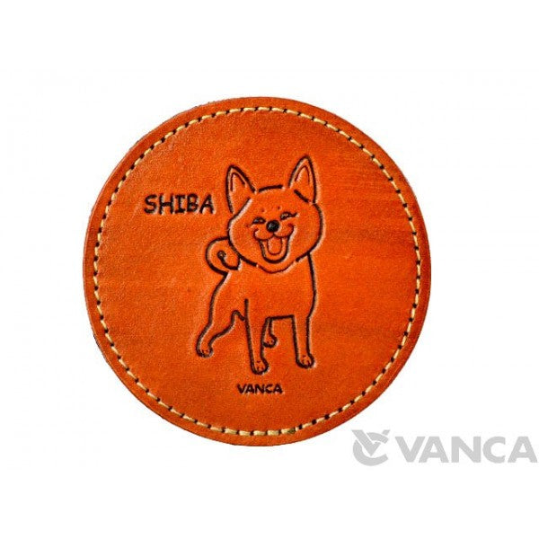 Leather Coaster Shiba