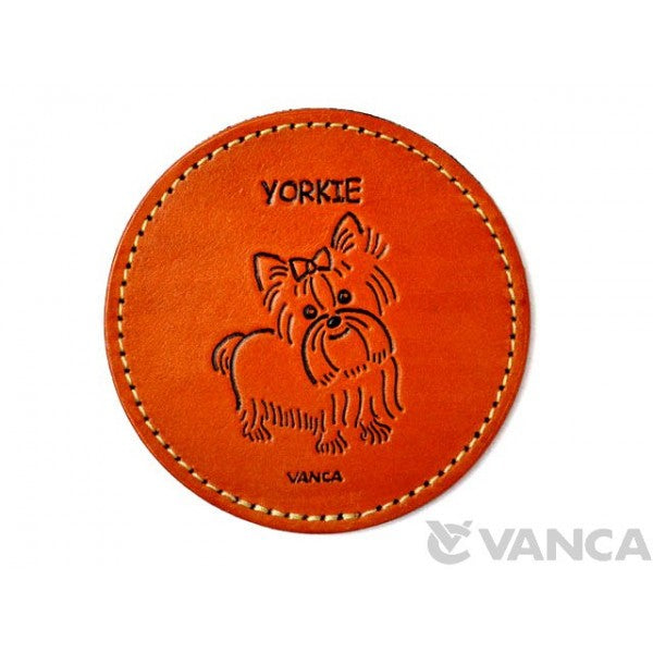 Leather Coaster Yorkshire Terrier