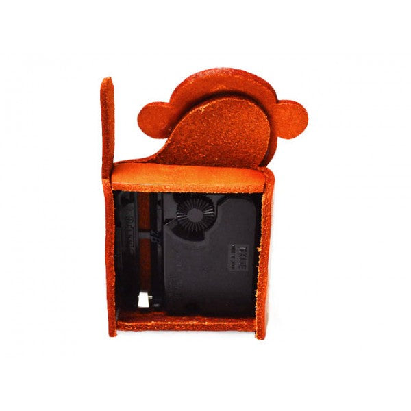 Monkey Japanese Leather Desk Clock #26515