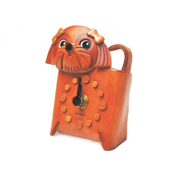 Shih Tzu Japanese Leather Desk Clock #26517