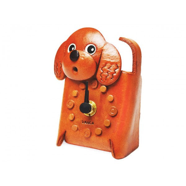 Toy Poodle Japanese Leather Desk Clock #26519