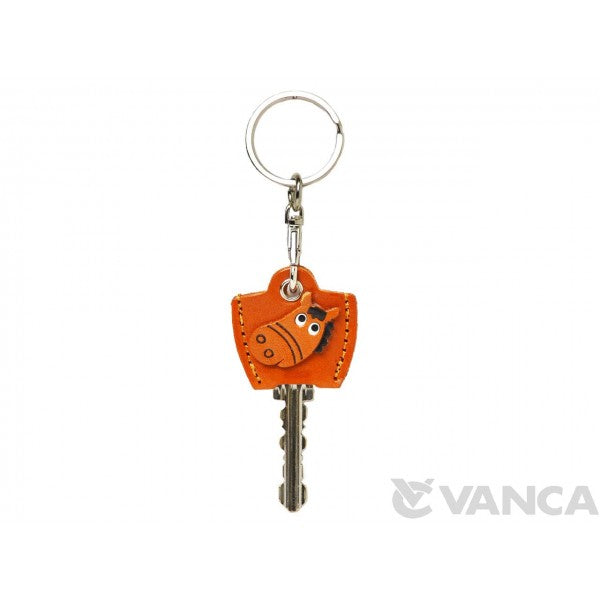 Leather Key Cover Cap Keychain Horse