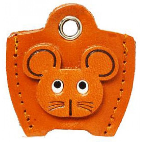 Leather Key Cover Cap Keychain Mouse