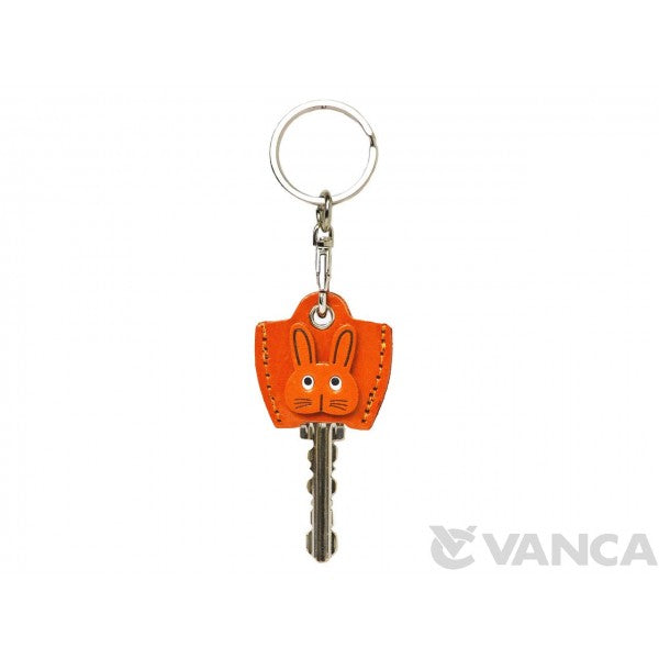 Leather Key Cover Cap Keychain Rabbit