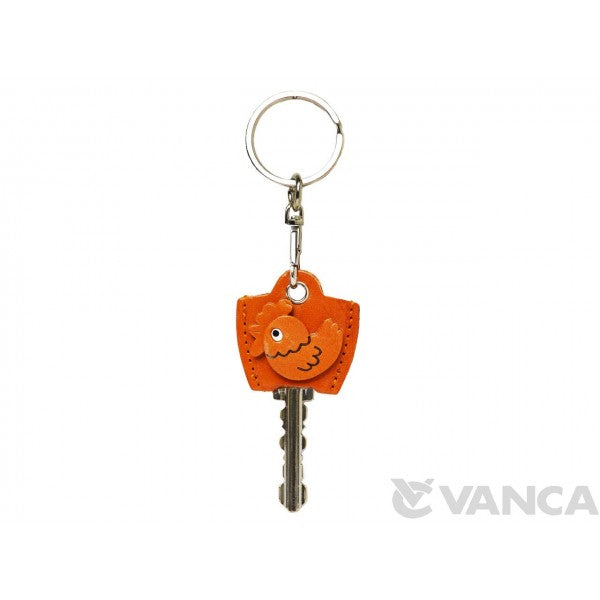 Leather Key Cover Cap Keychain Rooster