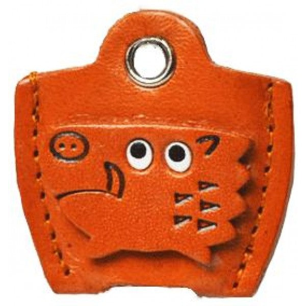 Leather Key Cover Cap Keychain Wild boar