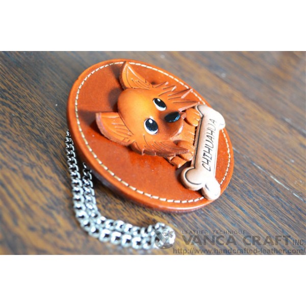Chihuahua Long Haird Leather Wall Deco