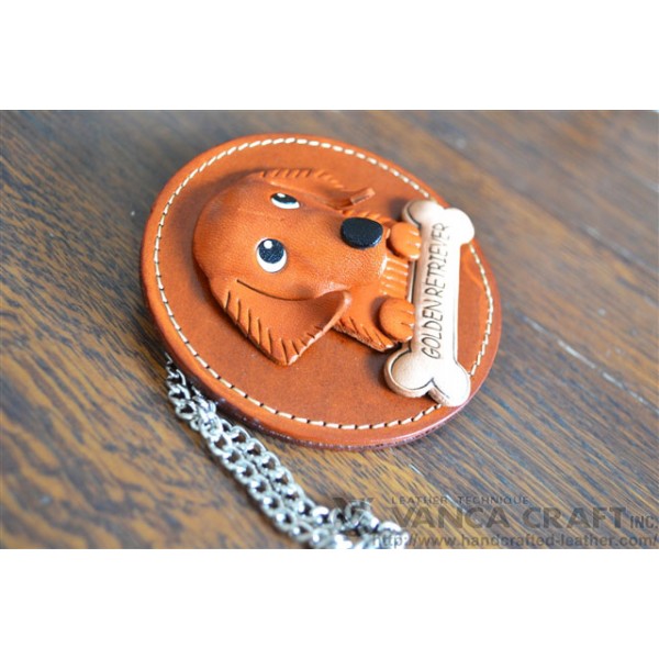 Golden Retriever Leather Wall Deco