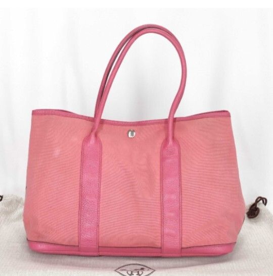 HERMÈS Garden Party TPM Tote Bag – Pink Canvas & Leather – Stamp M